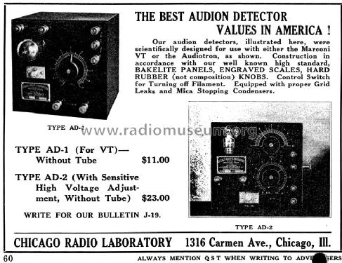 Audion Detector Cabinet Type AD-2; Zenith Radio Corp.; (ID = 1177627) mod-pre26