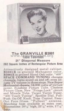 B3001R Ch= 17B20Q; Zenith Radio Corp.; (ID = 1940190) Television