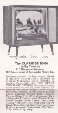 B3006E Ch= 17B20Q; Zenith Radio Corp.; (ID = 1940194) Television