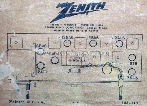 B835E High Fidelity Ch= 8A02; Zenith Radio Corp.; (ID = 1478361) Radio