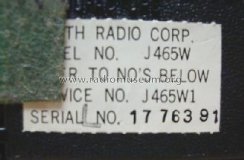 J465W; Zenith Radio Corp.; (ID = 799236) Radio
