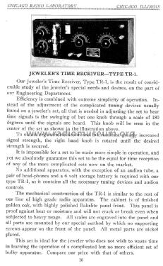 Jeweler's Time Receiver Type TR-1; Zenith Radio Corp.; (ID = 1376515) Radio