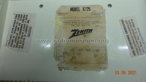 K725W Ch= 7K06; Zenith Radio Corp.; (ID = 2648596) Radio