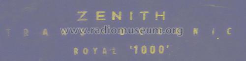 All Transistor Trans-Oceanic Royal 1000 Ch= 9AT40 & 9AT41; Zenith Radio Corp.; (ID = 1960955) Radio