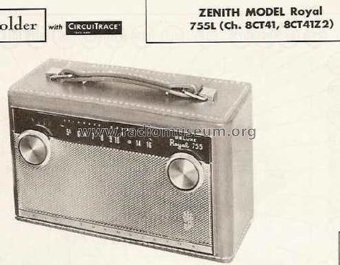 Royal 755LG De Luxe Ch= 8CT41; Zenith Radio Corp.; (ID = 417891) Radio