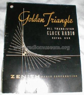 Royal 950 Golden Triangle Ch= 7AT46Z1; Zenith Radio Corp.; (ID = 122102) Radio