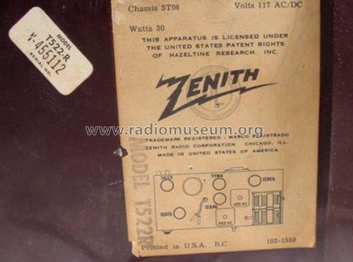 T522R Ch=5T06; Zenith Radio Corp.; (ID = 124273) Radio