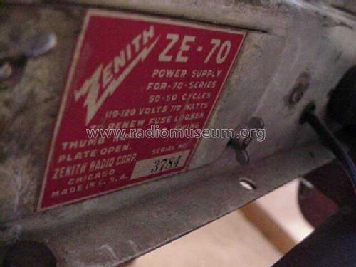 Power Supply ZE-70; Zenith Radio Corp.; (ID = 276778) Power-S