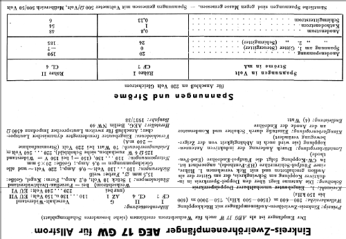 17GW ; AEG Radios Allg. (ID = 13249) Radio