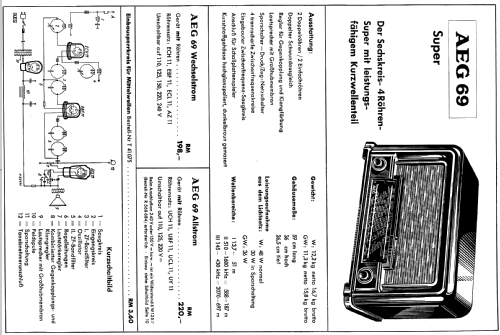 AEG-Super 69GWK; AEG Radios Allg. (ID = 208074) Radio