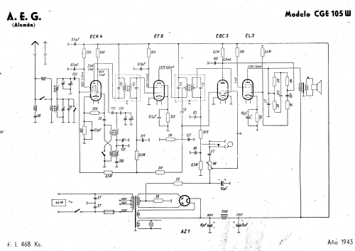 CGE105W; AEG Radios Allg. (ID = 1822390) Radio