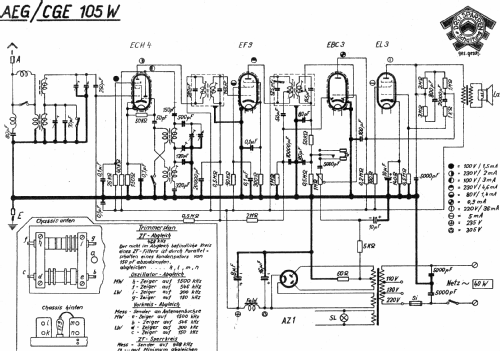 CGE105W; AEG Radios Allg. (ID = 812003) Radio