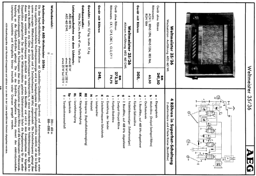 Weltmeister 465WL; AEG Radios Allg. (ID = 102041) Radio