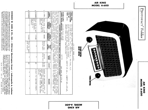 A-600 Duchess Ch= 4681; Air King Products Co (ID = 899357) Radio