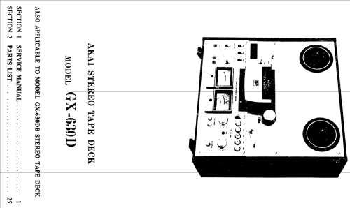 Stereo Tape Deck GX-630D; Akai Electric Co., (ID = 1632610) Sonido-V