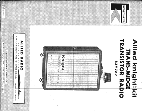 Knight-Kit 'Trans-Midge' 83 Y767; Allied Radio Corp. (ID = 2221336) Radio