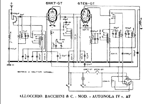 Autonola IV 3W; Allocchio Bacchini (ID = 214192) Car Radio