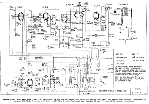 MF430; Allocchio Bacchini (ID = 358083) Radio