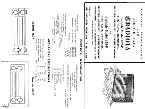 Radiola 453PZ; Amalgamated Wireless (ID = 2138443) Radio