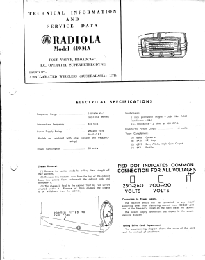 Radiola 'New Champion' 449MA; Amalgamated Wireless (ID = 2930277) Radio