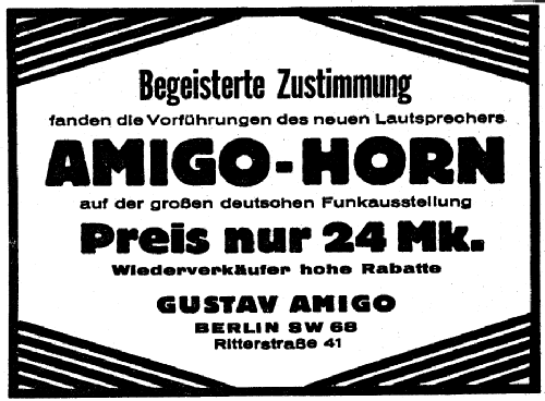 Amigo-Horn ; Amigo, Gustav; (ID = 1270047) Speaker-P