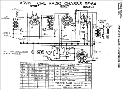 Arvin 302 Ch=RE-64; Arvin, brand of (ID = 427847) Radio