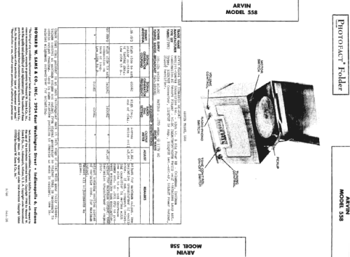 558 Ch=RE-204 RE204; Arvin, brand of (ID = 474585) Radio