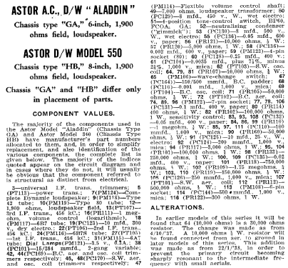 550 HB; Astor brand, Radio (ID = 1932219) Radio
