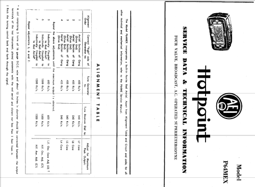 Hotpoint P64MEX; Australian General (ID = 741906) Radio