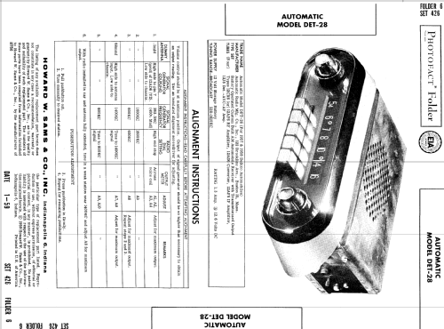 DET-28 ; Automatic Radio Mfg. (ID = 728204) Car Radio