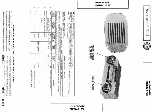 F-151 ; Automatic Radio Mfg. (ID = 437226) Car Radio