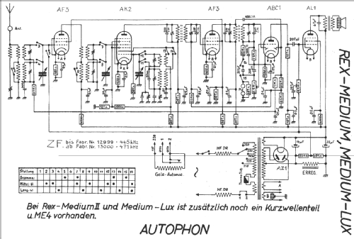 Rex-Medium ; Autophon AG inkl. (ID = 16491) Radio