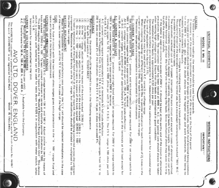 Universal AvoMeter 8 Mk.iii ; AVO Ltd.; London (ID = 949222) Equipment