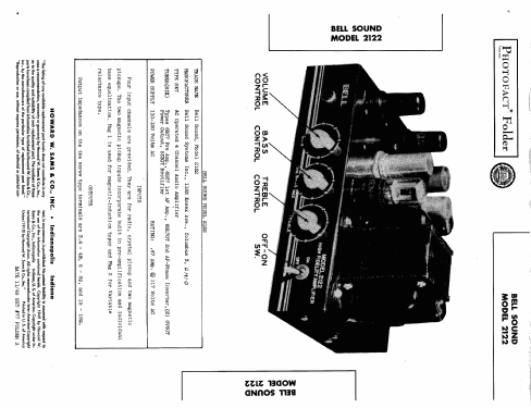 High Fidelity Amplifier 2122 ; Bell Sound Systems; (ID = 439538) Ampl/Mixer