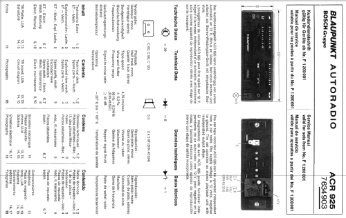 ACR925 7.634.903; Blaupunkt Ideal, (ID = 571329) Enrég.-R