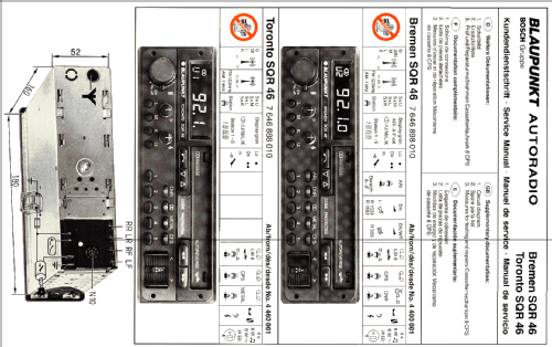 Bremen SQR 46 7.646.898.010 ab 4400001; Blaupunkt Ideal, (ID = 654030) Car Radio