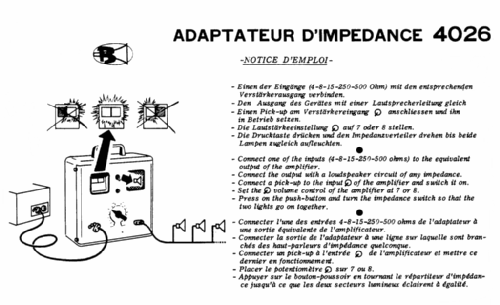 Adaptateur d'Impédances 4026; Bouyer, Paul (ID = 352752) Equipment