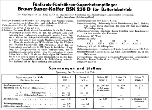 Koffer Super BSK 238D ; Braun; Frankfurt (ID = 277423) Radio