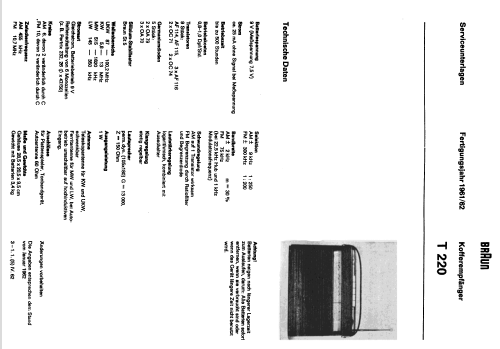 Kofferempfänger T220; Braun; Frankfurt (ID = 1561142) Radio