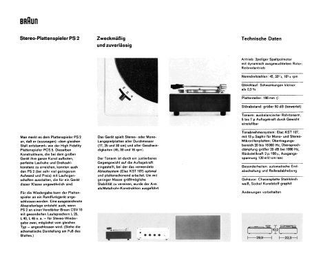 Plattenspieler PS2; Braun; Frankfurt (ID = 1755860) Enrég.-R