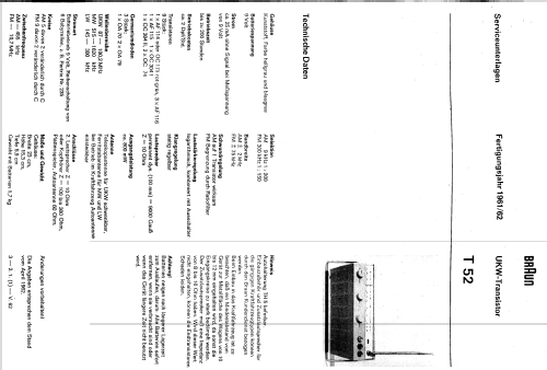 UKW-Transistor T 52; Braun; Frankfurt (ID = 1372968) Radio