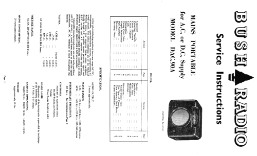 DAC 90 A; Bush Radio; London (ID = 89313) Radio