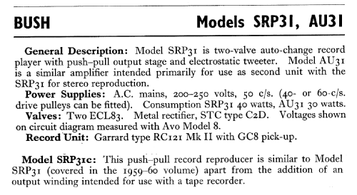 SRP31C; Bush Radio; London (ID = 599128) R-Player
