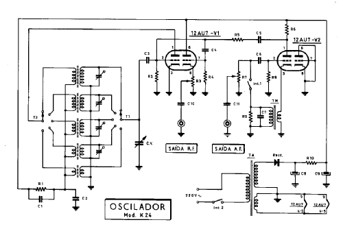 Oscilador Mod. K24 Gerador de RF Modelo GS1; CIT - Centro de (ID = 232103) Equipment