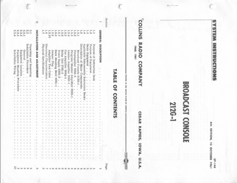 Broadcast Console 212G-1; Collins Radio (ID = 1936131) Ampl/Mixer