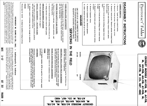 AT-10B Ch= 487; Crosley Radio Corp.; (ID = 1858709) Television