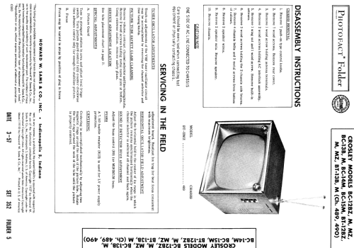 BC-13M Ch= 490; Crosley Radio Corp.; (ID = 1863078) Televisión
