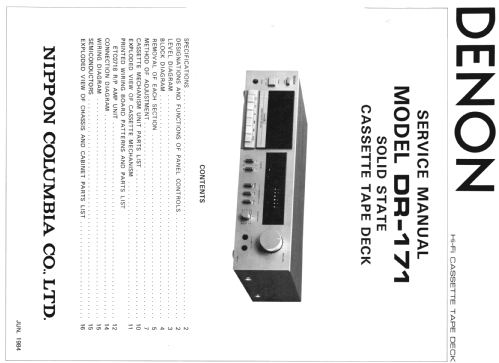 Stereo Cassette Tape Deck DR-171; Denon Marke / brand (ID = 1757610) R-Player
