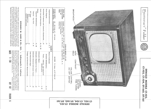 CT-102 ; DeWald Radio Mfg. (ID = 1549481) Television