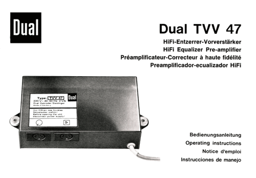 Entzerr-Vorverstärker TVV47; Dual, Gebr. (ID = 2074779) Verst/Mix